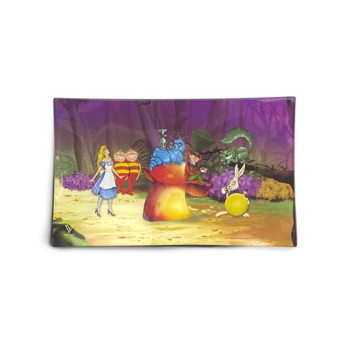 V-SYNDICATE Glass Rolling Tray Large - Alice Mushroom
